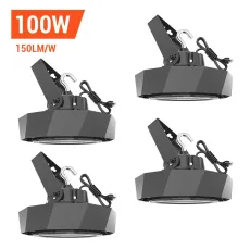 4-Pack Abodong Led High Bay Lights,100 watt,150lm/w,15000 Lumens,400W Metal Halide Equal,US Plug 6.56‘ Power Cord,5000K - POLYGON Series