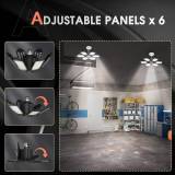 4-Pack Adiding LED Garage Ceiling Light, 6 Deformable Panels with Adjustable Spotlight, E26/E27 Screw-in Bulb Base LED Shop Light