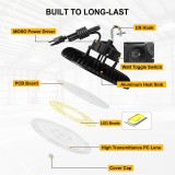 Adiding LED High Bay Lights, 200Watts, 34,000Lumens, Wattage Adjustable 200W / 150W / 120W, 5000K, 100-277V - ECO-RADAR Series