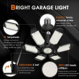 2-Pack Adiding LED Garage Ceiling Light, 6 Deformable Panels with Adjustable Spotlight, E26/E27 Screw-in Bulb Base LED Shop Light