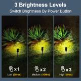 6-Pack Adiding Solar Spot Lights Outdoor, 3 Brightness Spotlight Landscape Lighting,  Auto ON/OFF Outdoor Solar Lights for Yard, Garden, Lawn, Warm Light