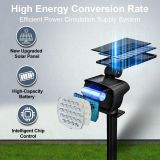 6-Pack Adiding Solar Spot Lights Outdoor, 3 Brightness Spotlight Landscape Lighting,  Auto ON/OFF Outdoor Solar Lights for Yard, Garden, Lawn, Warm Light