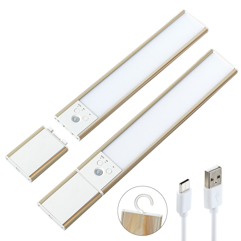 Adiding Motion Sensor Under Cabinet Light 17.7inch Magnetic Wood Pattern Closet Light with 2500mAh Detachable Rechargeable Battery with Hidden Hook for Indoor Kitchen Bedside Stairs Hallways