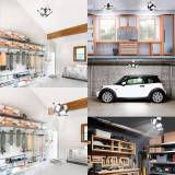 4-Pack Adiding Rotatable LED Garage Light, 100 Watts,10000 Lumens, 6500K Daylight, Deformable 6+1 Panels, LED Shop Lights