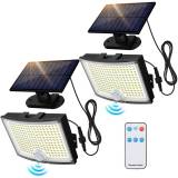 2-Pack Adiding Solar Motion Sensor Outdoor Lights, Remote Control, with 16.4ft Cable, TBD-56
