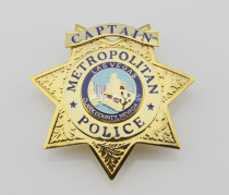 US Casino Las Vegas Metropolitan Police Badge Solid Copper Replica Movie Props