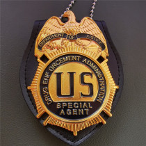 U.S.Eagle DEA Special Agent Badge Solid Copper Replica Movie Props