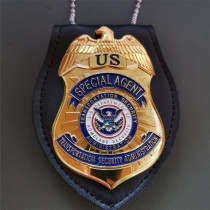 US TSA Special Agent Badge Solid Copper Replica Movie Props