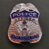 U.S. Amtrak Railroad Detective Police Badge Solid Copper Replica Movie Props