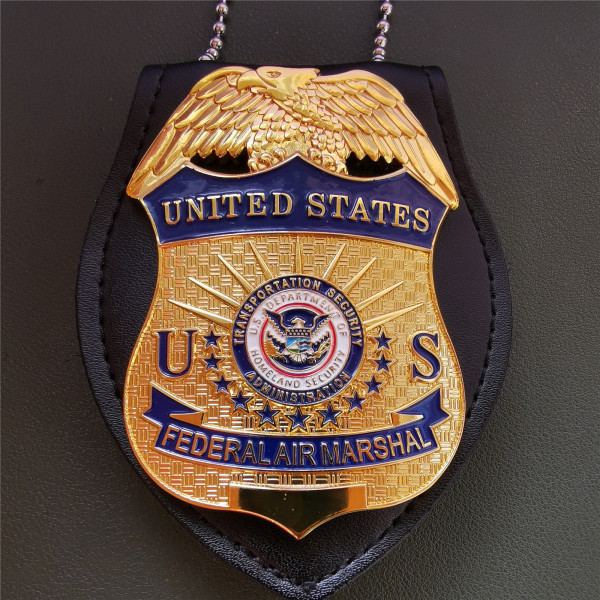 U.S. DHS TSA Federal Air Marshal Badge Solid Copper Replica Movie Props