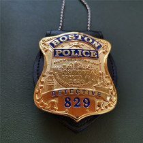 Boston Police Officer Badge Solid Copper Replica Movie Props With Number 829