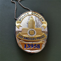 LAPD Los Angeles Police Officer Badge Replica Movie Props With Number 13958