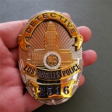 LAPD Los Angeles Police Officer Badge Replica Movie Props With Number 2516