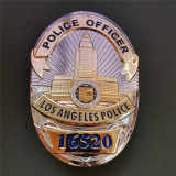 LAPD Los Angeles Police Officer Badge Replica Movie Props With Number 16520