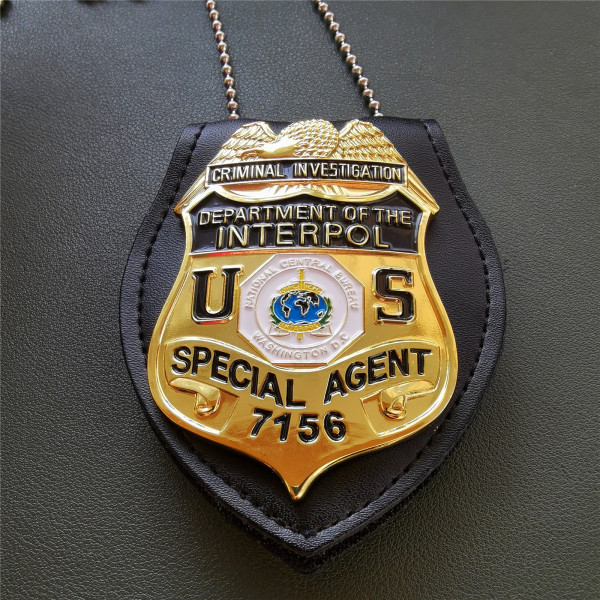 US DEPARTMENT OF INTERPOL Criminal Investigation Special Agent Badge Replica Movie Props No.7156