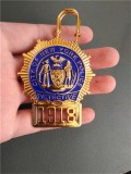 NYPD New York Police Detective Badge Solid Copper Replica Movie Props 1918