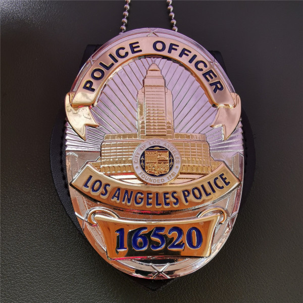 LAPD Los Angeles Police Officer Badge Replica Movie Props With Number 16520