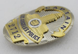 U.S. Los Angeles badge LAPD CAPTAIN badge Pure copper combination badge  Replica Movie Props