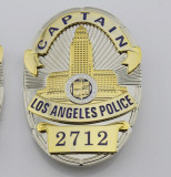 U.S. Los Angeles badge LAPD CAPTAIN badge Pure copper combination badge  Replica Movie Props