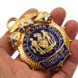 NY New York Police Badge Replica Movie Props 1/2/3/4/5 Star (Optional)