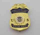 U.S. HSI Homeland Security Investigations Special Agent Badge Solid Copper Replica Movie Props