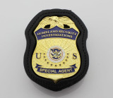 U.S. HSI Homeland Security Investigations Special Agent Badge Solid Copper Replica Movie Props