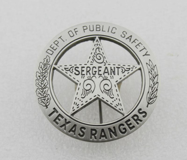 TEXAS RANGERS SERGEANT badge, pure copper