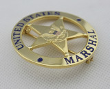 U.S. Federal Court Law Enforcement Marshal Gold Badge Replica Movie Props