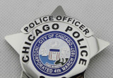 Chicago Police Officer Police Badge Solid Copper Replica Movie Props With Number586-128-2016