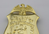 FBI Department of Justice Badge Solid Copper Replica Movie Props