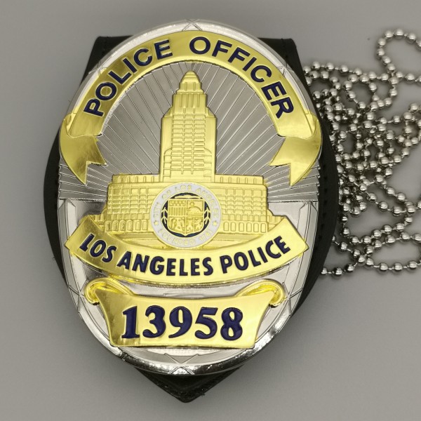 LAPD Los Angeles Police Officer Badge Replica Movie Props With Number 13958