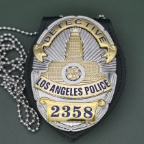 LAPD Detective #2358 Los Angeles Police Badge Solid Copper Replica Movie Props