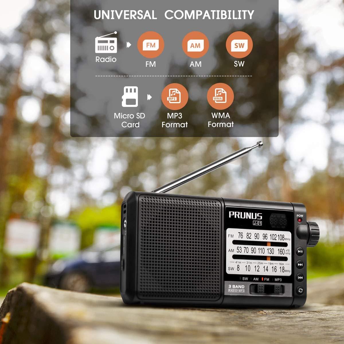 J01 Portable AM FM Shortwave Radio with Best Reception(360° Rotatable