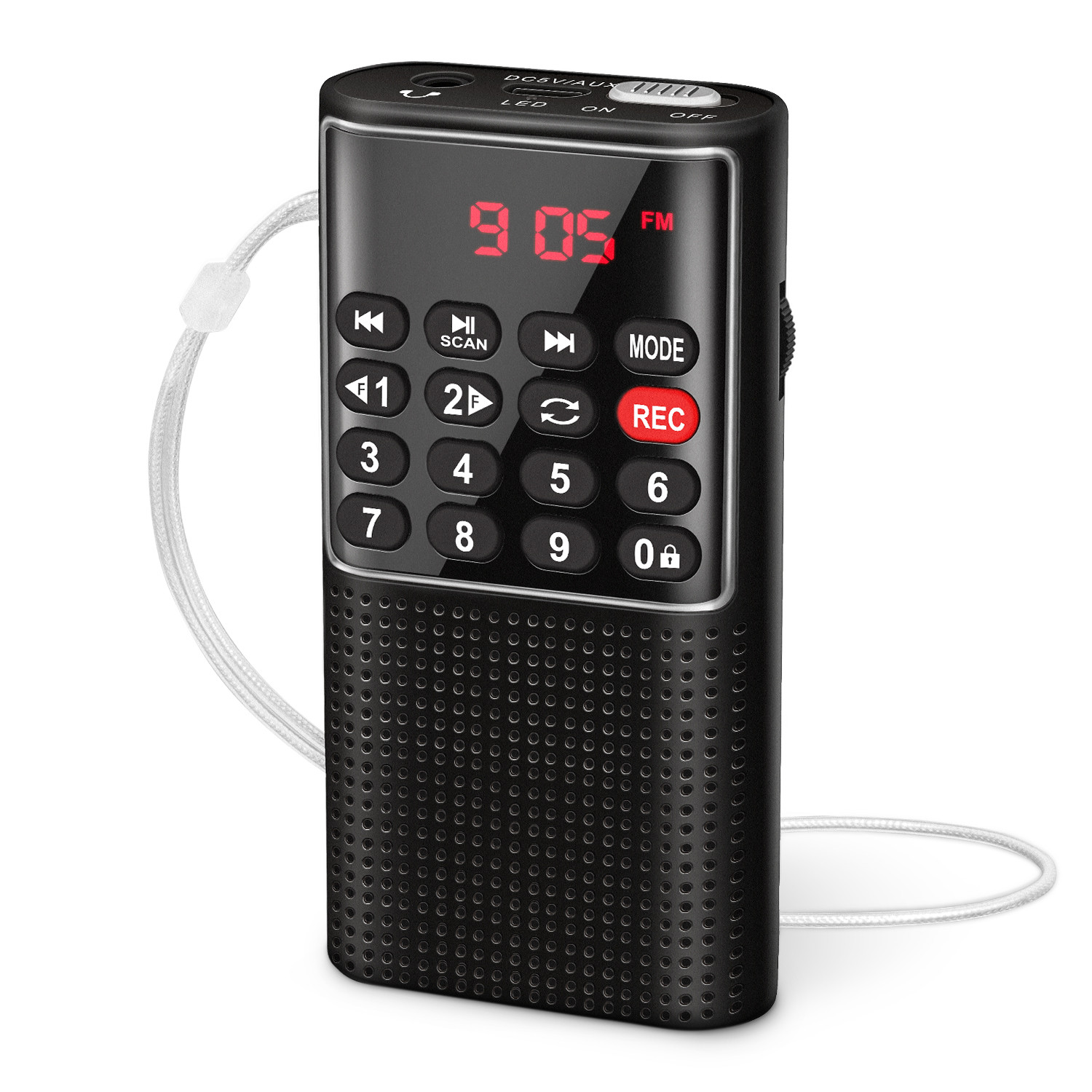 PRUNUS J328 Portable Pocket FM Radio, Digital Walkman MP3 Radio with
