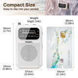 J-777 Portable Pocket AM FM Radio Transistor AAA Battery Operated with Stereo Eaarphones Jack by PRUNUS