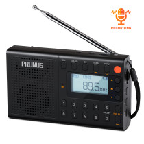 Portable Radios Small, SW/AM/FM Radio, Rechargeable Radio 1200mAh, Battery Operated Radio with Lyric Display and Double Speakers, Support Recording by PRUNUS J-401 (NO DAB Function)