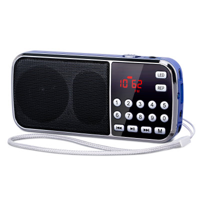 PRUNUS J-328 Mini radio FM portátil de bolsillo MP3 Walkman Radio con  grabadora, llave de bloqueo, reproductor de tarjetas SD, funciona con  batería
