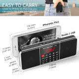 PRUNUS J-288 Portable Radio AM FM Radio with Bluetooth Speaker, Sleep Timer, Power-Saving Display, Ultra-Long Antenna, AUX Input & USB Disk & TF Card MP3 Player, NO Manual Preset