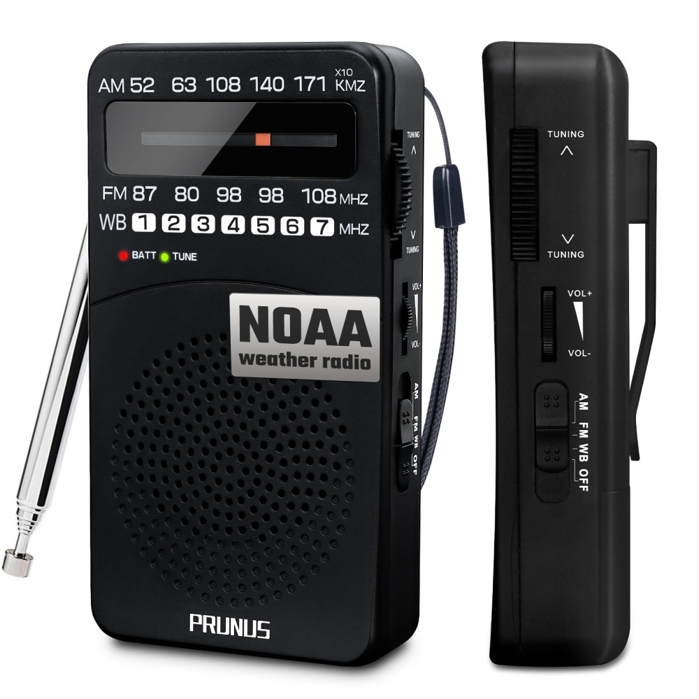 J-166 Pocket Radio Transistor, AM FM Small Radio Portable, Battery Operated  Radio with Tuning Light, Back Clip, Excellent Reception for Outdoor &  Indoor & Emergencies by PRUNUS