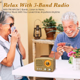 PRUNUS J-160 Retro Transistor Radio Battery Operated AM FM SW Radio, Small Rechargeable Portable Radio with 1800mAh Li-ion Battery, Support TF Card/Aux/USB MP3 Player