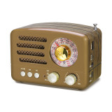 PRUNUS J-160 Retro Transistor Radio Battery Operated AM FM SW Radio, Small Rechargeable Portable Radio with 1800mAh Li-ion Battery, Support TF Card/Aux/USB MP3 Player