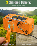US  J-905 Emergency Radio Bluetooth Speaker, Portable Radio Transistor AM FM, Hand Crank/Solar/USB Charging, Flashlight, 3600mA Phone Charger,SOS Alarm, MP3,7 NOAA Weather Radio.   {Only sent to the US}