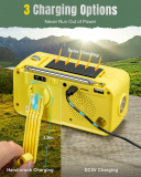 US  J-905 Emergency Radio Bluetooth Speaker, Portable Radio Transistor AM FM, Hand Crank/Solar/USB Charging, Flashlight, 3600mA Phone Charger,SOS Alarm, MP3,7 NOAA Weather Radio.   {Only sent to the US}