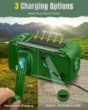 EU&UK  PRUNUS J-905 Radio Solar y Recargable, Radio Emergencia con Manivela, Am FM SW Radio Portatil Pequeña con Altavoz USB/Bluetooth de 5W, Banco de Energía de 3600 mAh, Lámpara Lectura&Linterna, SOS.{Ships to the UK and Europe only}