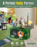 EU&UK  PRUNUS J-905 Radio Solar y Recargable, Radio Emergencia con Manivela, Am FM SW Radio Portatil Pequeña con Altavoz USB/Bluetooth de 5W, Banco de Energía de 3600 mAh, Lámpara Lectura&Linterna, SOS.{Ships to the UK and Europe only}