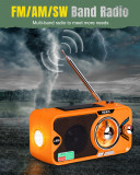 EU&UK  PRUNUS J-905 Radio Solar y Recargable, Radio Emergencia con Manivela, Am FM SW Radio Portatil Pequeña con Altavoz USB/Bluetooth de 5W, Banco de Energía de 3600 mAh, Lámpara Lectura&Linterna, SOS.{Ships to the UK and Europe only}