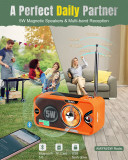EU&UK  PRUNUS J-905 Radio Solar y Recargable, Radio Emergencia con Manivela, Am FM SW Radio Portatil Pequeña con Altavoz USB/Bluetooth de 5W, Banco de Energía de 3600 mAh, Lámpara Lectura&Linterna, SOS.{Ships to the UK and Europe only}