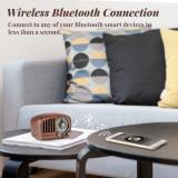 PRUNUS J-919 Retro-Classic Wood Format FM SD MP3 Bluetooth Transistor Radio, with Speaker, AUX function, 270o Circular Tuner and tune indicator.