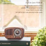 PRUNUS J-919 Retro-Classic Wood Format FM SD MP3 Bluetooth Transistor Radio, with Speaker, AUX function, 270o Circular Tuner and tune indicator.