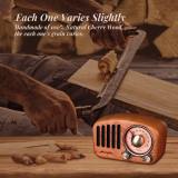 PRUNUS J-919 Retro-Classic Wood Format FM SD MP3 Bluetooth Transistor Radio, with Speaker, AUX function, 270o Circular Tuner and tune indicator.